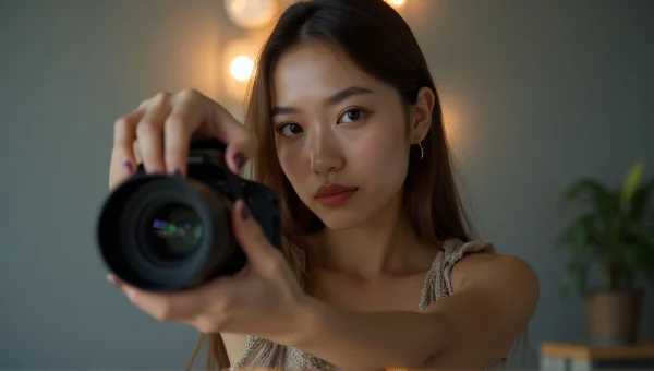 Portrait of Young Woman with Studio Lighting