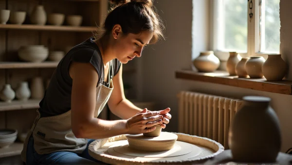 Pottery Wheel Craftsman Shaping Clay Hands On