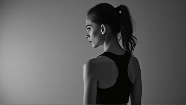 Racerback Top Woman Portrait Grayscale image