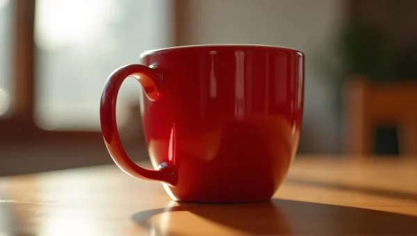 Red Cup Close-Up With Soft Window Light