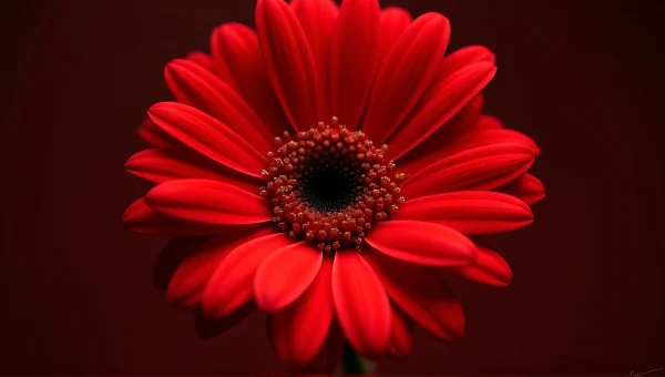 Red Gerbera Petal Macro Shot With Texture Focus