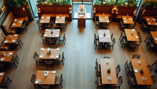 Restaurant Seating Layout Overhead View Design