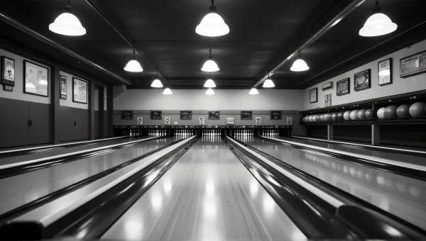 Retro Bowling Alley Interior With Vintage Scoreboards