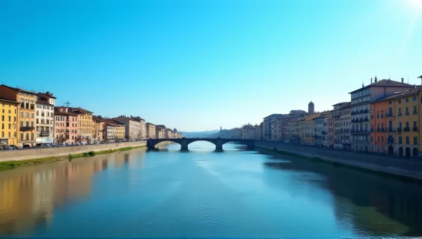 Riverside Urban Architecture Along Flowing Waterway