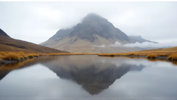 Rocky Mountain Reflection Over Calm Water Scene