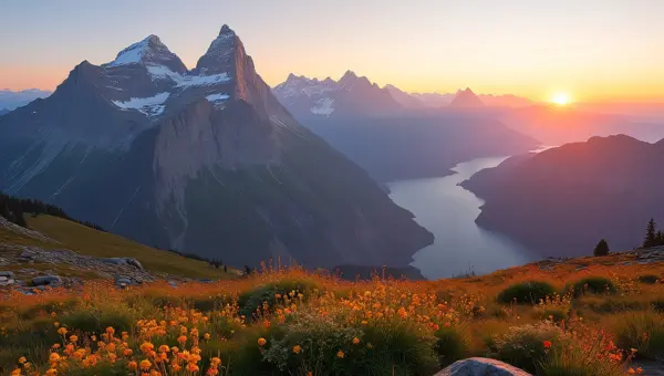 Rocky Mountain Sunrise Over Alpine Meadow
