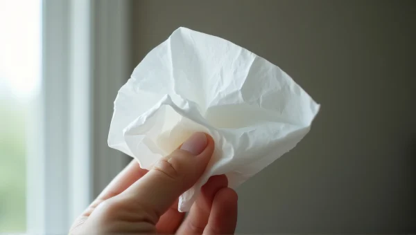 Ruffled Tissue in Hand Close-Up Natural Light