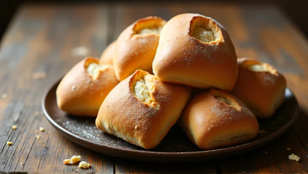 Rustic Bread Plate Close-Up Natural Lighting