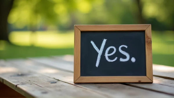 Rustic Wooden Chalkboard Sign With Yes Message