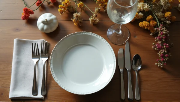 Rustic Wooden Table Setting With Natural Light