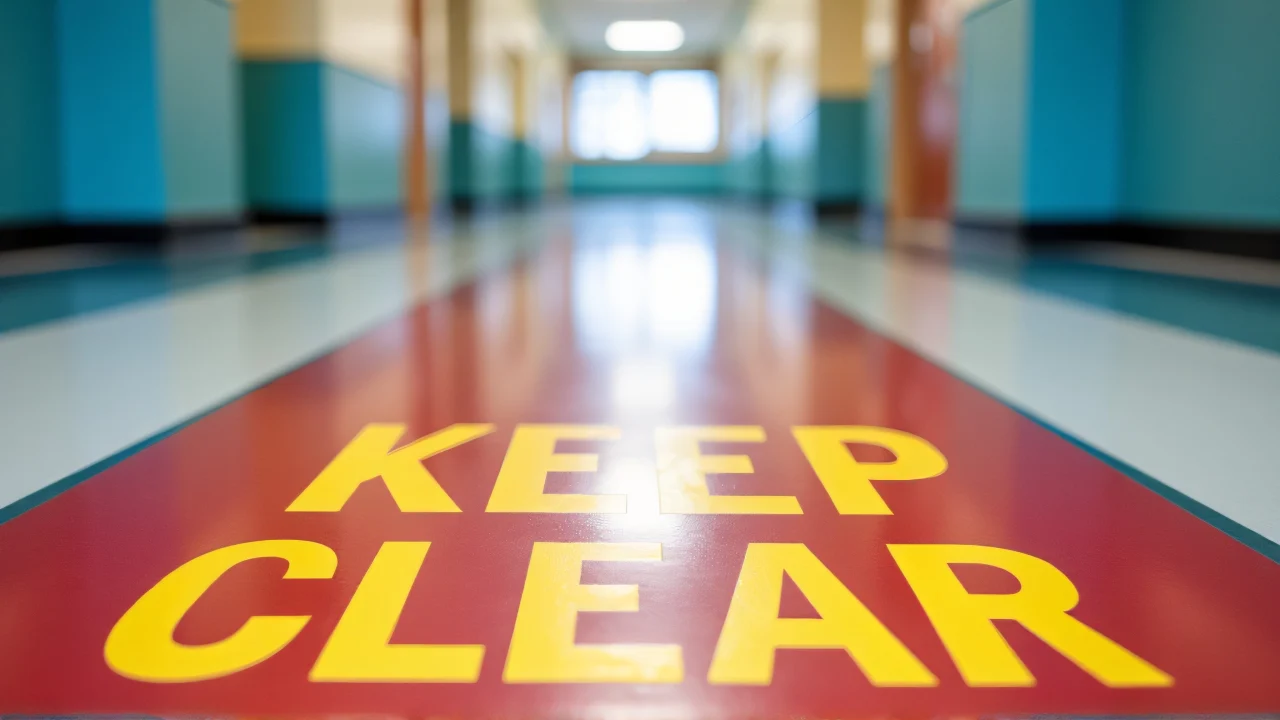 scattered backpacks near lockers