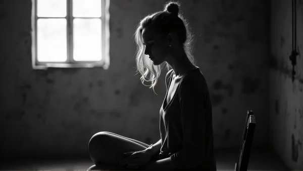 Seated Woman Portrait in Soft Grayscale Light