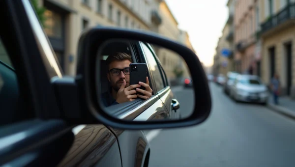 Self Portrait Reflection Smartphone Urban Car