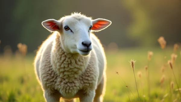 Sheep In Grassy Meadow Close-Up image