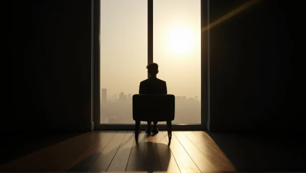 Silhouette Person Facing Window Cool Morning Light