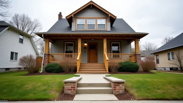 Single-Family House With Open Door And Porch