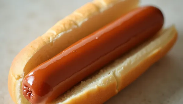 Single Hot Dog on Sandwich Bread Close-Up