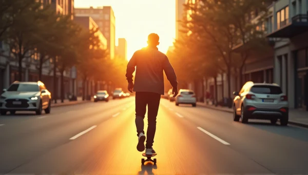 Skateboarding Man Urban Street Action Shot