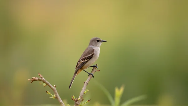 Small Bird Perched on Branch with Soft Bokeh