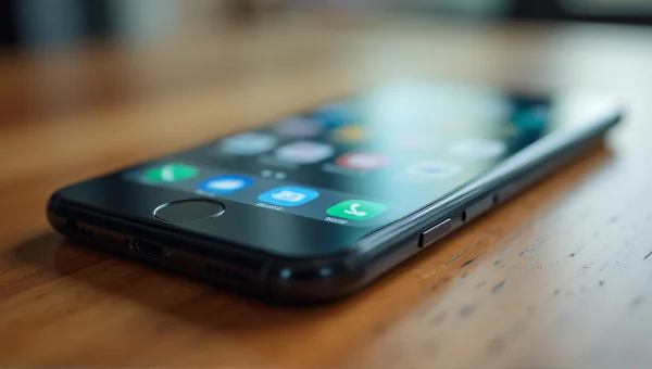 Smartphone Notification Icons On Wooden Table