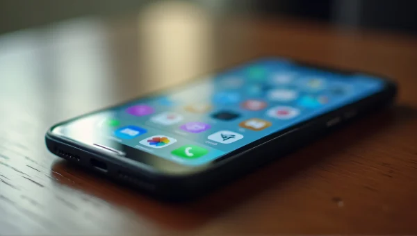 Smartphone Notifications Over Wooden Table Close-Up