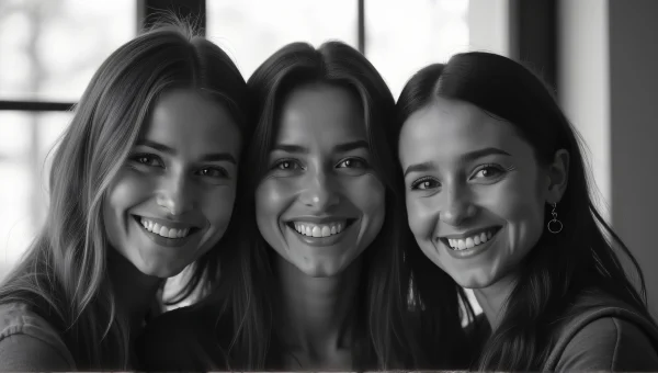 Smiling Friends Trio Grayscale image