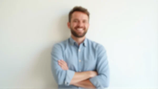 Smiling Man Portrait With Arms Crossed Casual Look