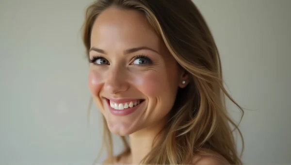 Smiling Person Close-Up Portrait Against Neutral Backdrop