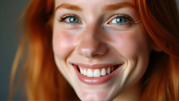 Smiling Redhead Close-Up Portrait Face Expression