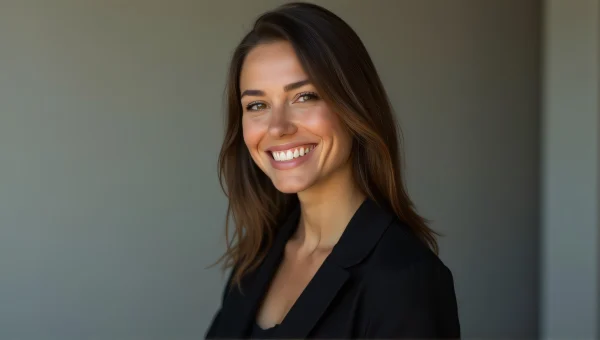 Smiling Woman in Black Jacket Portrait