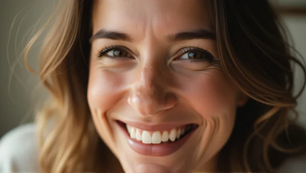 Smiling Woman Portrait With Natural Skin Texture