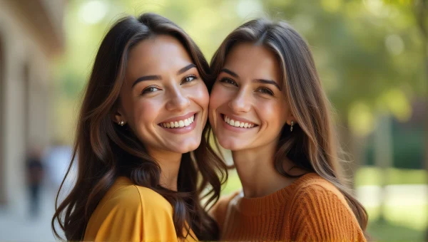 Smiling Women Together Portrait Candid Daylight