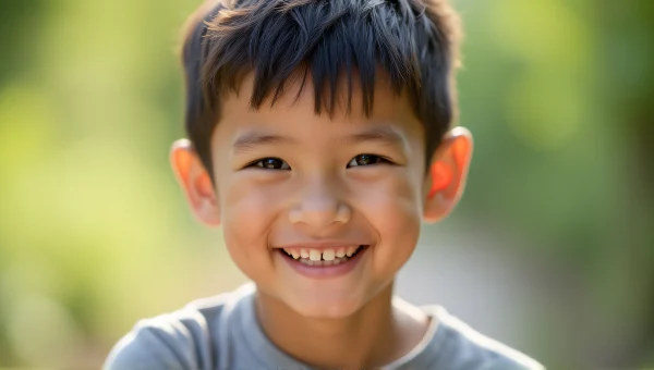 Smiling Young Boy Portrait Natural Light