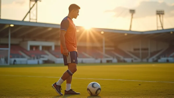 Soccer Player Portrait on Field at Golden Hour