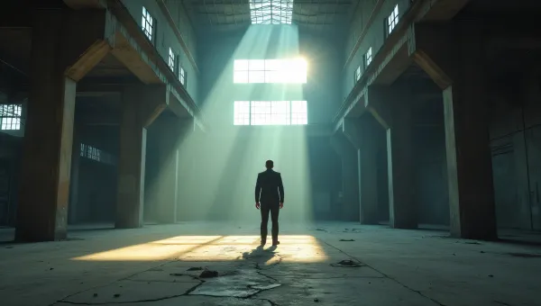 Solitary Man in Abandoned Industrial Space