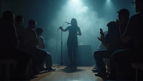Solo Singer Performing On Stage Under Spotlight
