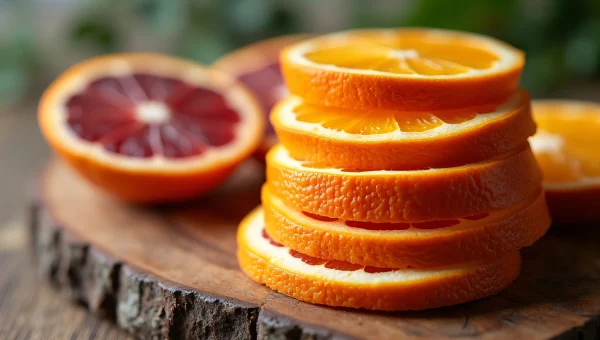 Stacked Sliced Oranges Blood Oranges Close-Up