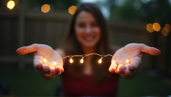 String Lights Decoration in Backyard Evening