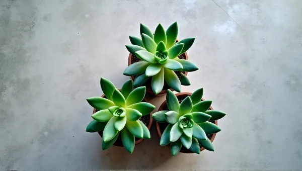 Succulent Plants Arrangement On Concrete Tabletop