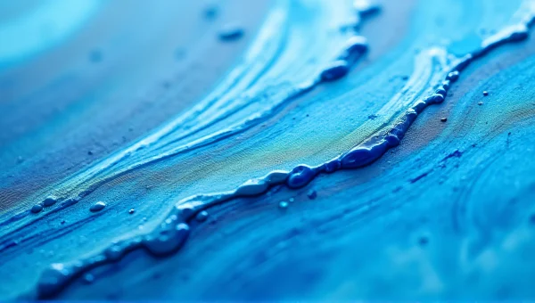 Swirling Blue Acrylic Paint On Textured Canvas