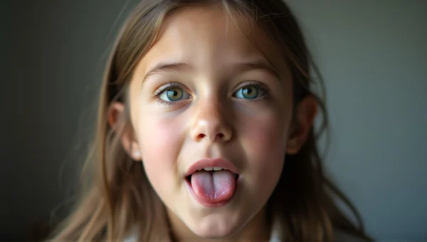 Teenage Girl Candid Portrait With Tongue Out