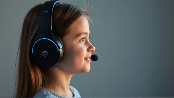 Teenage Girl Gaming Headset Portrait Profile