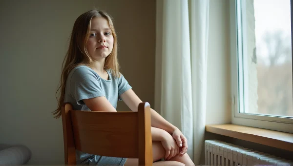 Teenage Girl Portrait Seated By Window