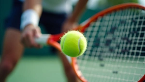 Tennis Player Mid-Swing Action With Motion Blur