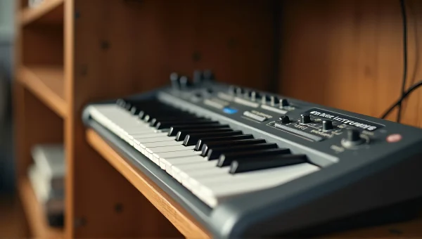 Texas Instruments Keyboard Against Wooden Bookcase