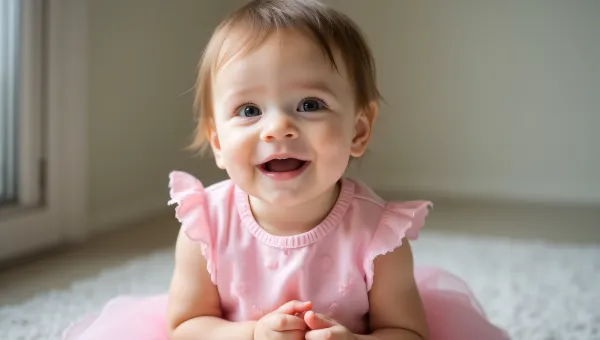 Toddler in Pink Dress Candid Close-Up Photo
