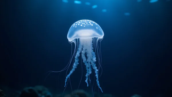 Translucent Jellyfish With Bioluminescent Glow