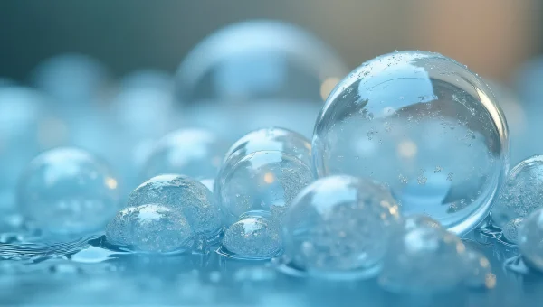 Translucent Soap Bubbles on Wet Surface