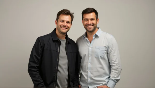 Two Men Posing Together in Portrait Style
