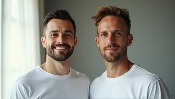Two Men Standing Together In Natural Light